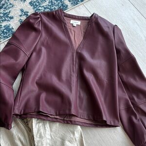 Evereve Purple Boxy Long Sleeve Blouse
